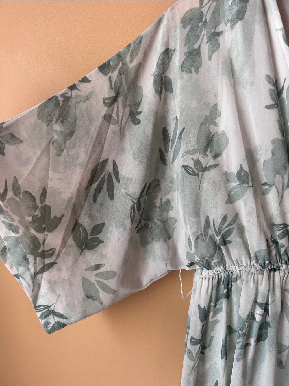 Baltic Born Kia Kimono f maxi Floral Maxi Dress Medium Sage green m - Picture 5 of 9